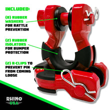 Load image into Gallery viewer, Rhino USA Shackle Kits Rhino USA 8T Super Shackle 2-Pack (Red)
