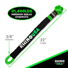 Load image into Gallery viewer, Rhino USA Shackle Kits Rhino USA Synthetic Soft Shackle (2Pk 3/8InX22In) (Green)

