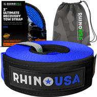 Rhino USA Recovery Tow Strap 3In x 30Ft (Blue) | RG-TS3X30-BLU