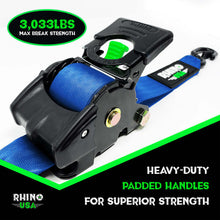 Load image into Gallery viewer, Rhino USA Tow Straps Rhino USA Retractable Ratchet Straps (2Pk 2Inx10Ft) Blue
