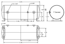 Load image into Gallery viewer, Ridetech RID31913100 Ridetech Air Tank 3 Gallon Aluminum w/ 2- 1/4in Ports and 1- 1/8in Port
