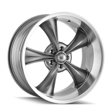 Load image into Gallery viewer, Ridler Wheels Wheels - Cast Ridler 695 18x8 / 5x114.3 BP / 0mm Offset / 83.82mm Hub Gloss Grey Machined Wheel
