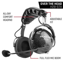 Load image into Gallery viewer, Rugged Radios Radio Communications Rugged Radios AlphaBass Carbon Fiber Headset for STEREO and OFFROAD Intercoms Behind The Head
