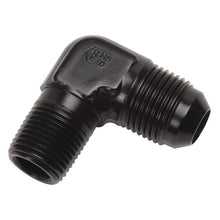 Load image into Gallery viewer, Russell Fittings Russell Performance -12 AN to 3/4in NPT 90 Degree Flare to Pipe Adapter (Black)
