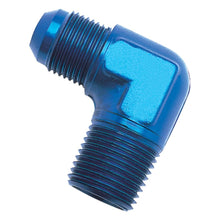 Load image into Gallery viewer, Russell Fittings Russell Performance -3 AN to 1/8in NPT 90 Degree Flare to Pipe Adapter (Blue)
