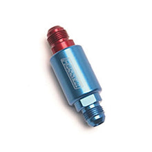 Load image into Gallery viewer, Russell Fuel Filters Russell Performance Red/Blue Anodized (3-1/4in Length 1-1/4in dia. -8 male inlet/outlet)
