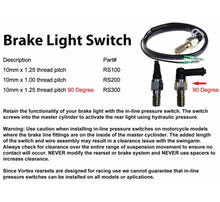 Load image into Gallery viewer, Vortex Racing Brake Line Kits Vortex Racing Rearsets Replacement Brake Light Press Switch M10 x 1.00
