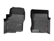 Load image into Gallery viewer, WeatherTech Floor Mats - Rubber WeatherTech 05+ Nissan Frontier Crew Cab Front FloorLiner - Black
