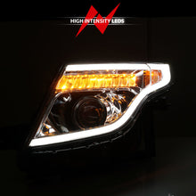 Load image into Gallery viewer, ANZO 11-15 Ford Explorer Projector Headlights w/ Light Bar Chrome Housing w/ Amber light Headlights ANZO
