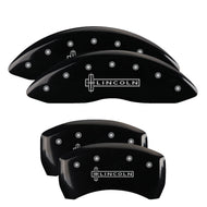 MGP 4 Caliper Covers Engraved Front & Rear Lincoln Black finish silver ch Caliper Covers MGP