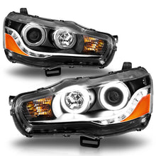 Load image into Gallery viewer, ANZO 2008-2015 Mitsubishi Lancer Projector Headlights w/ Halo Black (CCFL) Headlights ANZO
