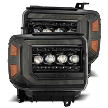 Load image into Gallery viewer, AlphaRex 14-18 GMC Sierra NOVA LED Proj Headlights Plnk Style Alpha Blk w/Activ Light/Seq Signal/DRL Headlights AlphaRex
