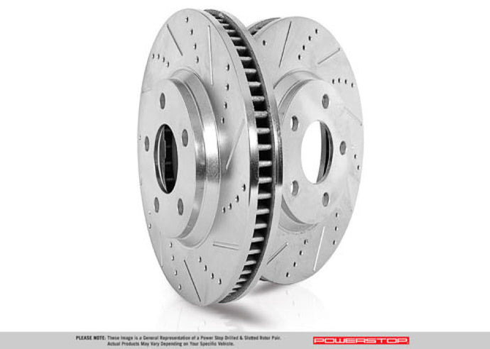 Power Stop 20-21 Jeep Gladiator Rear Evolution Drilled & Slotted Rotor - Pair Brake Rotors - Slot & Drilled PowerStop