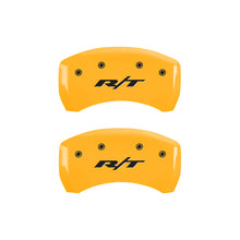 Load image into Gallery viewer, MGP 4 Caliper Covers Engraved Front &amp; Rear RT1-Truck Yellow finish black ch Caliper Covers MGP
