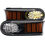 ANZO 2007-2013 Toyota Fj Cruiser LED Parking Lights Black w/ Amber Reflector Lights Corner ANZO