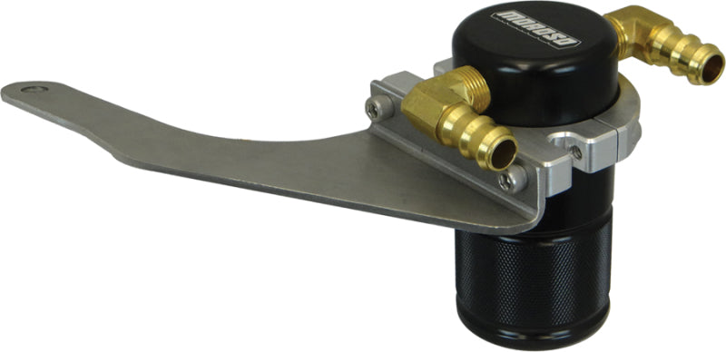 Moroso 15-17 Ford Mustang GT Air/Oil Separator Catch Can - Small Body - Billet Aluminum - Black Oil Catch Cans Moroso