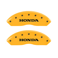 MGP 4 Caliper Covers Engraved Front Honda Rear H Logo Yellow Finish Black Char 2010 Honda Crosstour Caliper Covers MGP   