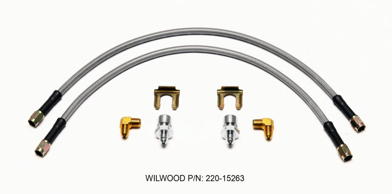 Wilwood Flexline Kit 18inch M10x1.50 IF 1/8-27 NPT 90 Degree Brake Line Kits Wilwood