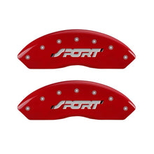 Load image into Gallery viewer, MGP 4 Caliper Covers Engraved Front &amp; Rear SPORT Red finish silver ch Caliper Covers MGP
