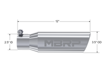 Load image into Gallery viewer, MBRP Universal Tip 3in O.D. Angled Rolled End 2 inlet 10 length Steel Tubing MBRP
