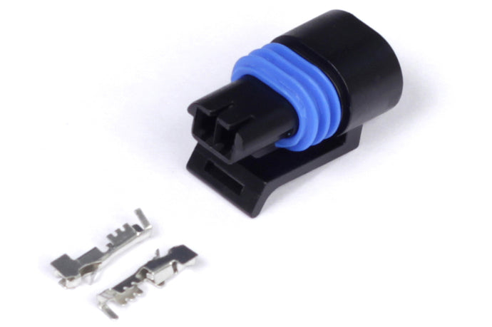 Haltech Delphi 2 Pin GM Style Coolant Temp Connector Black Plug & Pins Wiring Connectors Haltech