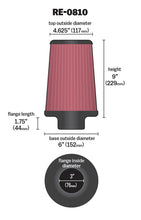 Load image into Gallery viewer, K&amp;N Universal Rubber Filter 3inch FLG / 6inch OD-B / 4-5/8inch OD-T / 9inch L Air Filters - Universal Fit K&amp;N Engineering   
