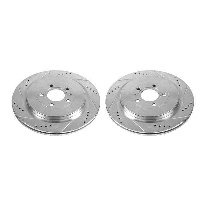 Power Stop 13-14 Ford Mustang Rear Evolution Drilled & Slotted Rotors - Pair Brake Rotors - Slot & Drilled PowerStop