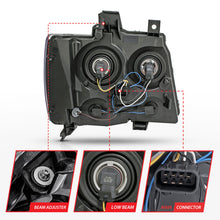 Load image into Gallery viewer, ANZO 2007-2014 Chevrolet Tahoe/Suburban Crystal Headlights Black Headlights ANZO
