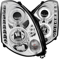 ANZO 2003-2007 Infiniti G35 Projector Headlights w/ Halo Chrome (CCFL) (HID Compatible) Headlights ANZO