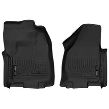 Load image into Gallery viewer, Husky Liners 12-16 Ford F-250/F-350 Standard Cab w/o Trans Case Shifter XAC Black Front Floor Liners Floor Mats - Rubber Husky Liners
