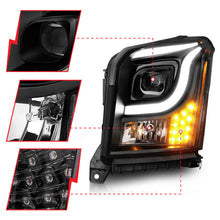 Load image into Gallery viewer, Anzo 15-17 GMC Yukon/Yukon XL Projector Headlights Black Housing/Clear Lens (w/ Light Bars) Headlights ANZO
