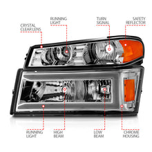 Load image into Gallery viewer, ANZO 04-12 GM Colorado/Canyon/I-Series Crystal Headlights - w/ Light Bar Chrome Housing 4pcs Headlights ANZO
