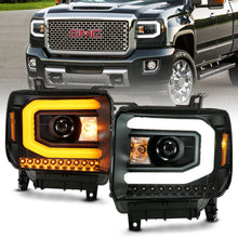 Load image into Gallery viewer, ANZO GMC SIERRA 1500 14-15 2500H/15-19 Projector Headlight Plank Style Black w/ Switchback (Halogen) Headlights ANZO
