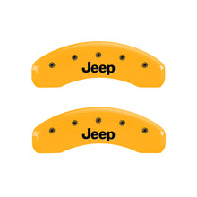 Load image into Gallery viewer, MGP 4 Caliper Covers Engraved Front &amp; Rear JEEP Yellow finish black ch Caliper Covers MGP
