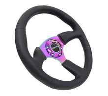 Load image into Gallery viewer, NRG Reinforced Steering Wheel (350mm / 2.5in. Deep) Leather Race Comfort Grip w/4mm Neochrome Spokes Steering Wheels NRG
