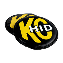 Load image into Gallery viewer, KC HiLiTES 8in. Round Soft Cover HID (Pair) - Black w/Yellow Brushed KC Logo Light Covers and Guards KC HiLiTES
