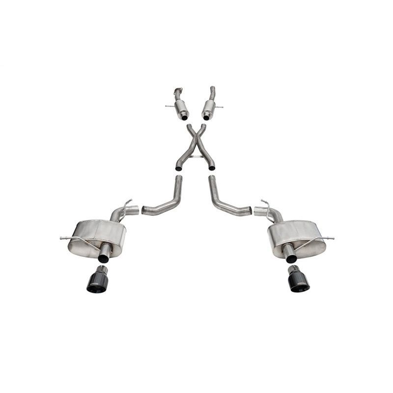 Corsa 2018-2024 Dodge Durango SRT 392 Cat-Back 2.75in Dual Rear Exit Sport 4.5in Black PVD Tips Catback CORSA Performance