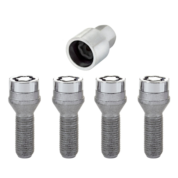 McGard Wheel Lock Bolt Set - 4pk. (Cone Seat) M14X1.5 / 19mm Hex / 31.0mm Shank Length - Chrome Wheel Bolts McGard