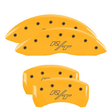 Load image into Gallery viewer, MGP 4 Caliper Covers Engraved Front &amp; Rear Vintage Style/RT Yellow finish black ch Caliper Covers MGP
