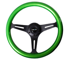 Load image into Gallery viewer, NRG Classic Wood Grain Steering Wheel (350mm) Green Pearl/Flake Paint w/Black 3-Spoke Center Steering Wheels NRG
