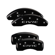 MGP 4 Caliper Covers Engraved Front & Rear Honda Black finish silver ch | 20214SHONBK