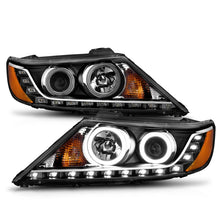 Load image into Gallery viewer, ANZO 2011-2013 Kia Sorento Projector Headlights w/ Halo Black (CCFL) Headlights ANZO
