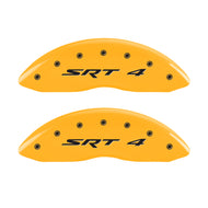 MGP 4 Caliper Covers Engraved Front & Rear SRT4 Yellow finish black ch | 12192SSR4YL
