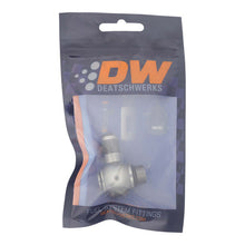 Load image into Gallery viewer, DeatschWerks 6AN ORB Male to 6AN Male Flare Low Profile 90-Degree Swivel - Anodized DW Titanium Fittings DeatschWerks
