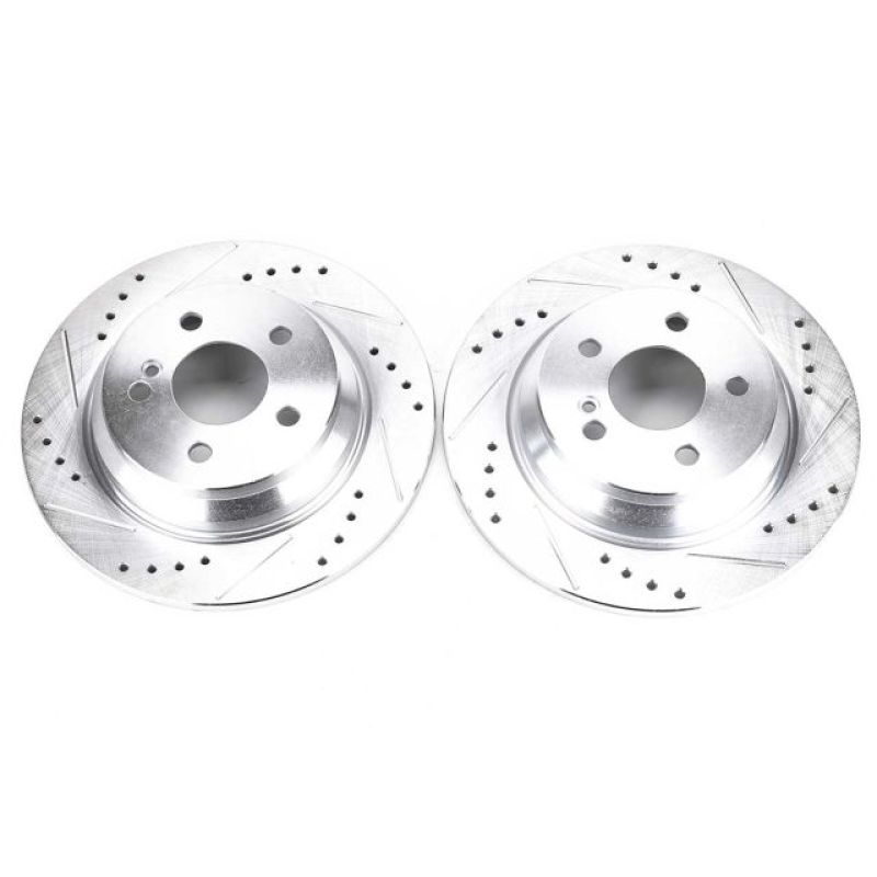 Power Stop 07-08 Mercedes-Benz CL550 Rear Evolution Drilled & Slotted Rotors - Pair Brake Rotors - Slot & Drilled PowerStop