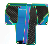 Load image into Gallery viewer, NRG Brushed Aluminum Sport Pedal A/T - Silver w/Black Carbon Pedal Covers NRG
