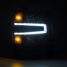 Load image into Gallery viewer, AlphaRex 16-18 Chevy 1500HD NOVA-Series LED Proj Headlights BK w/Actv Lgt/SeqSig &amp; DRL (Req 810023) Headlights AlphaRex
