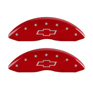 MGP 4 Caliper Covers Engraved Front & Rear Bowtie Red finish silver ch Caliper Covers MGP