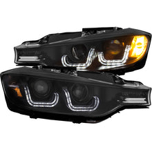 Load image into Gallery viewer, ANZO 2012-2015 BMW 3 Series Projector Headlights w/ U-Bar Black Headlights ANZO
