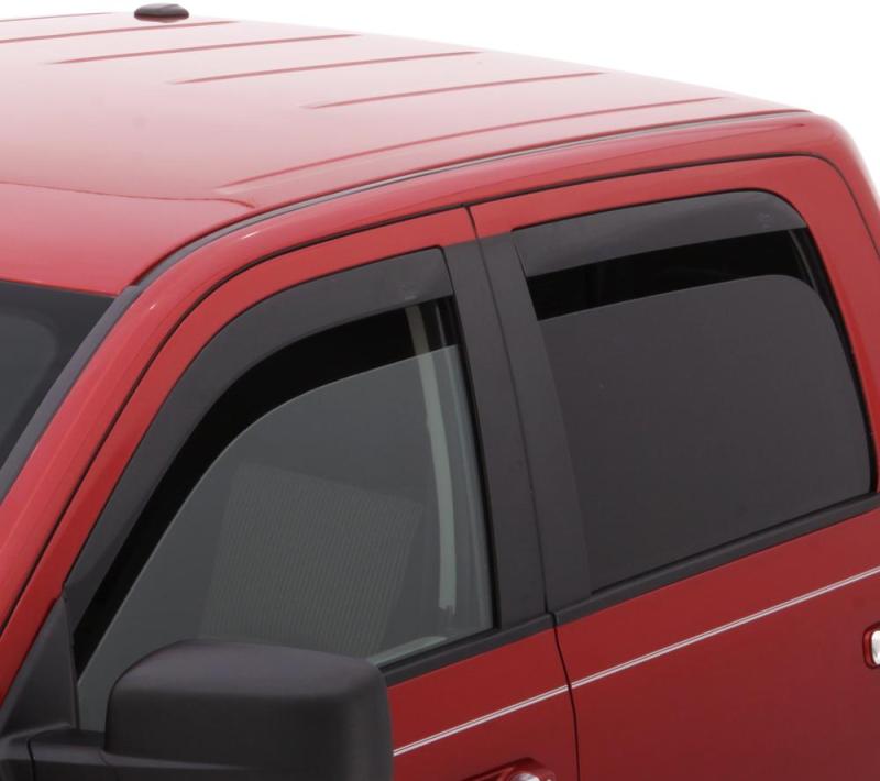 AVS 09-18 Dodge RAM 1500 Quad Cab Ventvisor Low Profile In-Channel Deflectors 4pc - Smoke Wind Deflectors AVS   